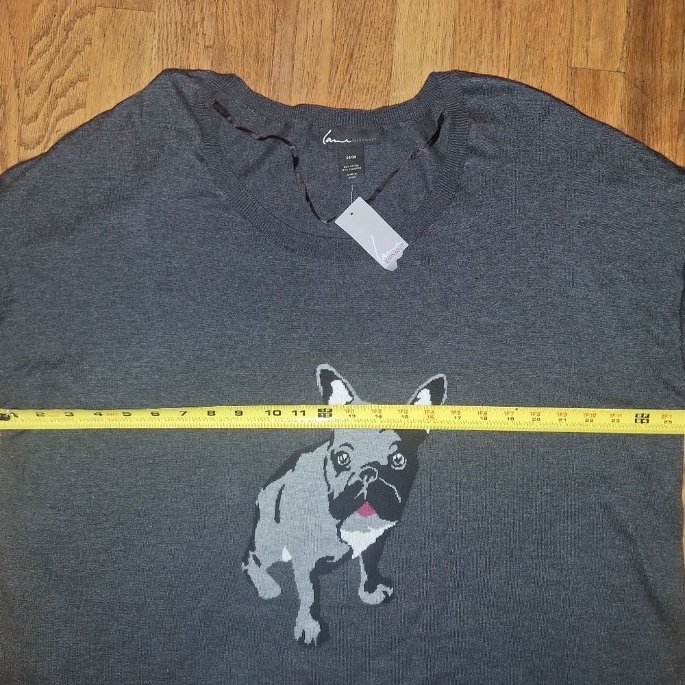 NWT Lane Bryant sz 26/28 Sweater French Bulldog Plus Womens Lightweight Dog - Picture 6 of 7